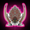 Electric glow of Bazelgeuse monster from The Witcher 3 neon light.