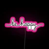 Vibrant Color Changing Happiness Inspired Led Canvas Wall Decoration Sign