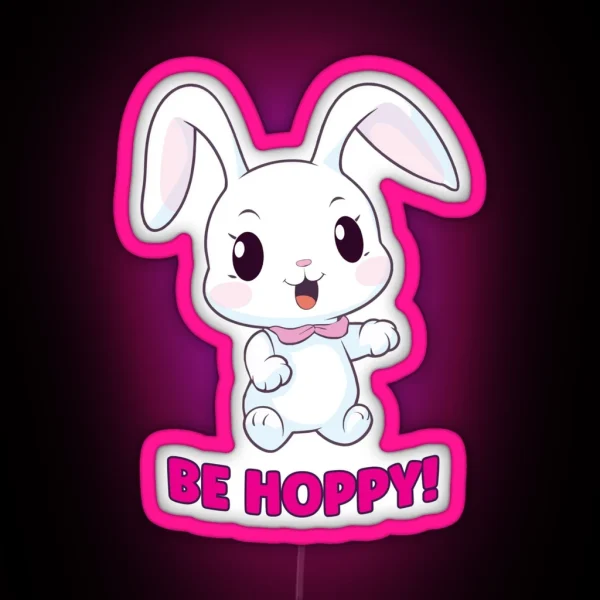 Be Hoppy Smiling Bunny RGB Neon Sign