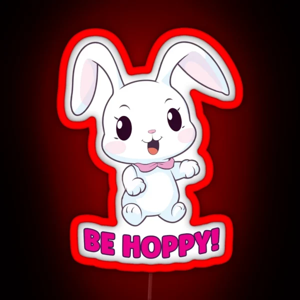 Be Hoppy Smiling Bunny RGB Neon Sign