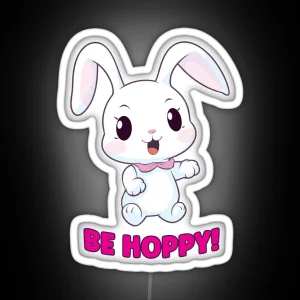 Be Hoppy Smiling Bunny RGB Neon Sign