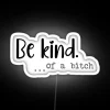 Confidently embracing sass with this bold, lit up humor statement.