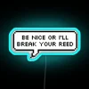 Vibrant RGB Neon Sign: Be Nice or Face Consequences Decor