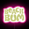 Vibrant Beach Bum Sign in Bright, Eye-Catching Neon Rainbow Colors