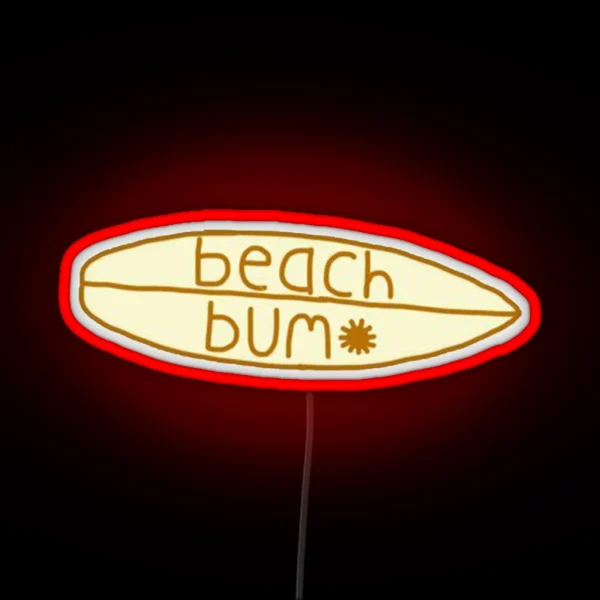 Beach Bum Surf Board RGB Neon Sign