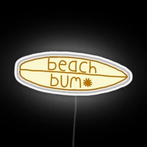 Beach Bum Surf Board RGB Neon Sign