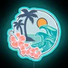 Colorful Neon Beach Home Decor Sign with RGB Lighting Effects
