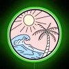 Vibrant Beach Coastal Neon Sign with Color-Changing RGB Effects