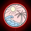 Vibrant coastal vibes with customizable color LED neon lighting display