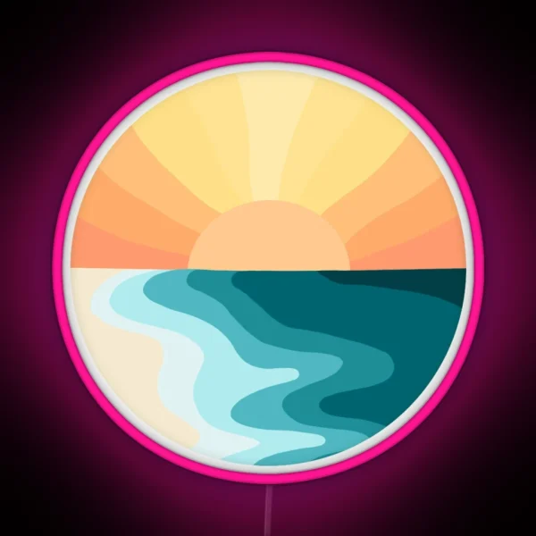 Beach Sunset RGB Neon Sign