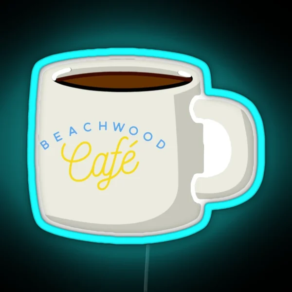 Beachwood Cafe Mug RGB Neon Sign