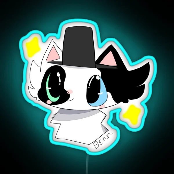 Bean The Cat OC Commision RGB Neon Sign