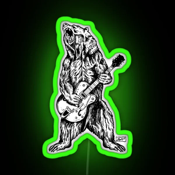 Bear Guitar RGB Neon Sign
