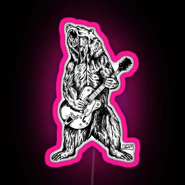 Bear Guitar RGB Neon Sign