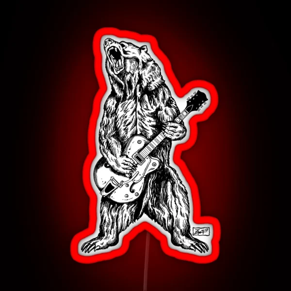 Bear Guitar RGB Neon Sign