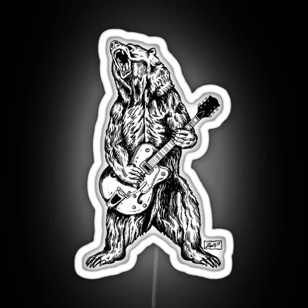 Bear Guitar RGB Neon Sign