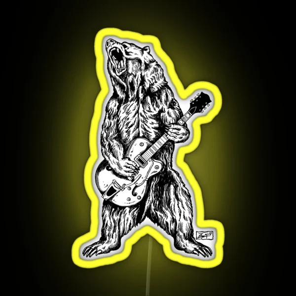 Bear Guitar RGB Neon Sign