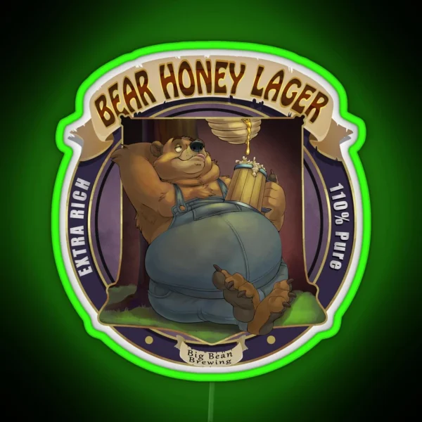 Bear Honey Lager RGB Neon Sign