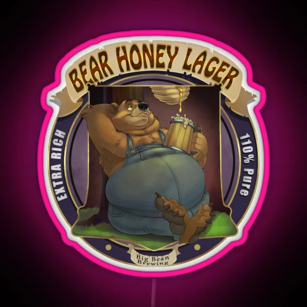 Bear Honey Lager RGB Neon Sign