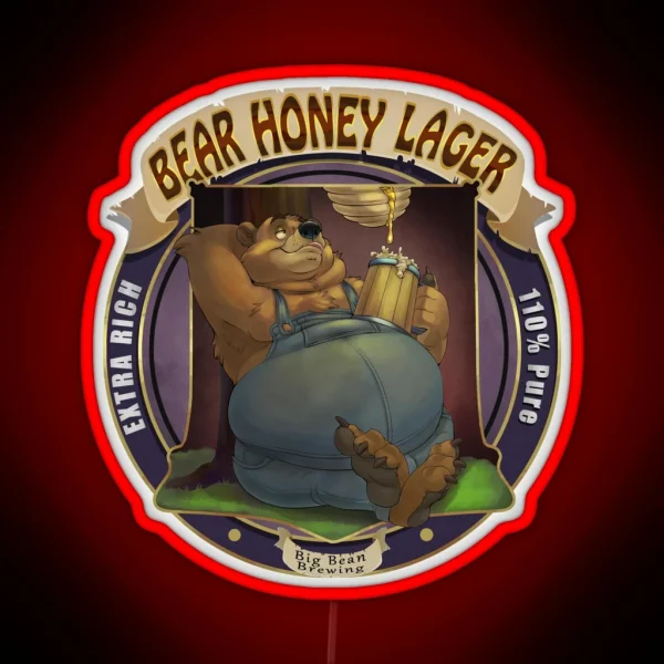Bear Honey Lager RGB Neon Sign