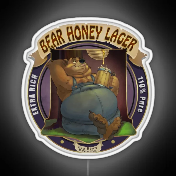 Bear Honey Lager RGB Neon Sign