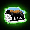 Add rustic ambiance with this bear snow mountain range sign.