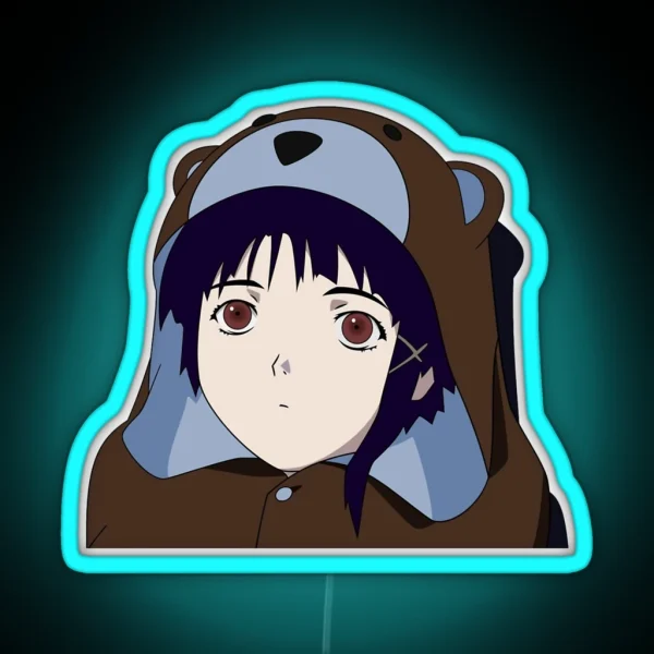 Bear Suit Lain RGB Neon Sign