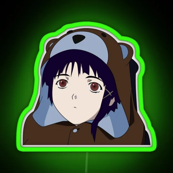 Bear Suit Lain RGB Neon Sign