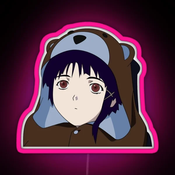 Bear Suit Lain RGB Neon Sign