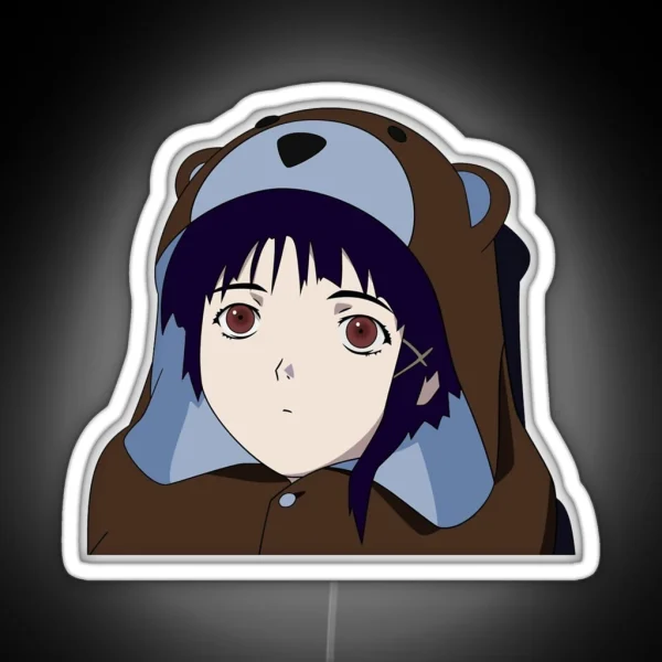 Bear Suit Lain RGB Neon Sign