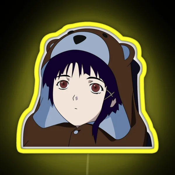 Bear Suit Lain RGB Neon Sign