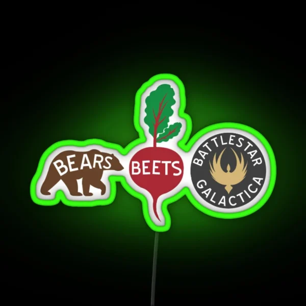 Bears Beets Battlestar Galactica Dwight Schrute RGB Neon Sign