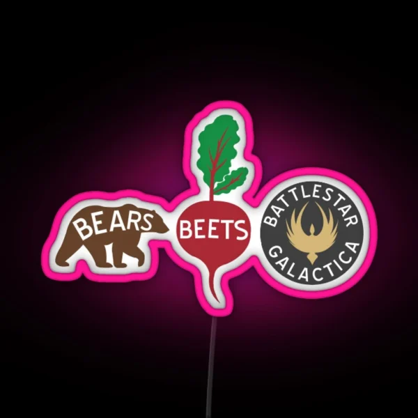 Bears Beets Battlestar Galactica Dwight Schrute RGB Neon Sign