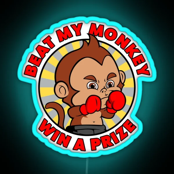 Beat My Monkey Win A Prize RGB Neon Sign