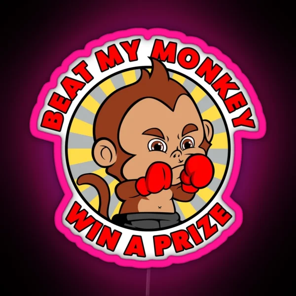 Beat My Monkey Win A Prize RGB Neon Sign