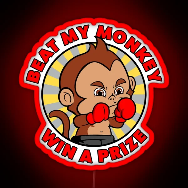Beat My Monkey Win A Prize RGB Neon Sign