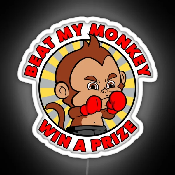 Beat My Monkey Win A Prize RGB Neon Sign