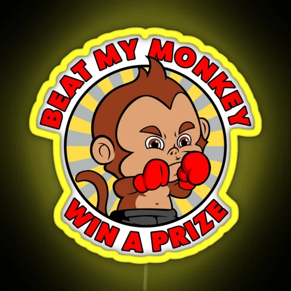 Beat My Monkey Win A Prize RGB Neon Sign