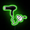 Neon beauty sign with colorful blow dryer design installation accent