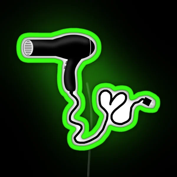 Beauty And Style II Blow Dryer RGB Neon Sign