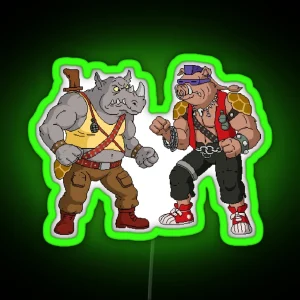 Bebop Rocksteady Funny Big Print RGB Neon Sign