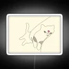 Whimsical nighttime cat art decor featuring vibrant neon line illustrations.