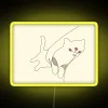 Cozy Whimsical Home Decor LED Sign with Cat Artwork Design