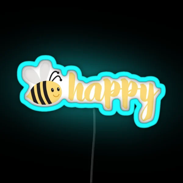 Bee Happy RGB Neon Sign