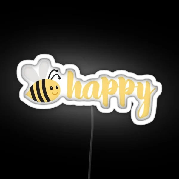 Bee Happy RGB Neon Sign