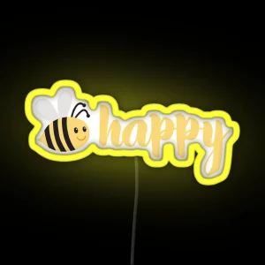 Bee Happy RGB Neon Sign