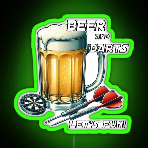 Beer And Darts Let S Fun RGB Neon Sign