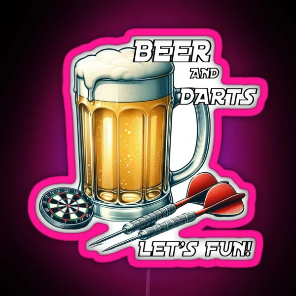 Beer And Darts Let S Fun RGB Neon Sign