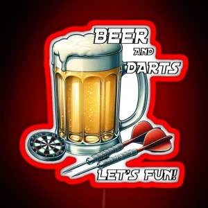 Beer And Darts Let S Fun RGB Neon Sign