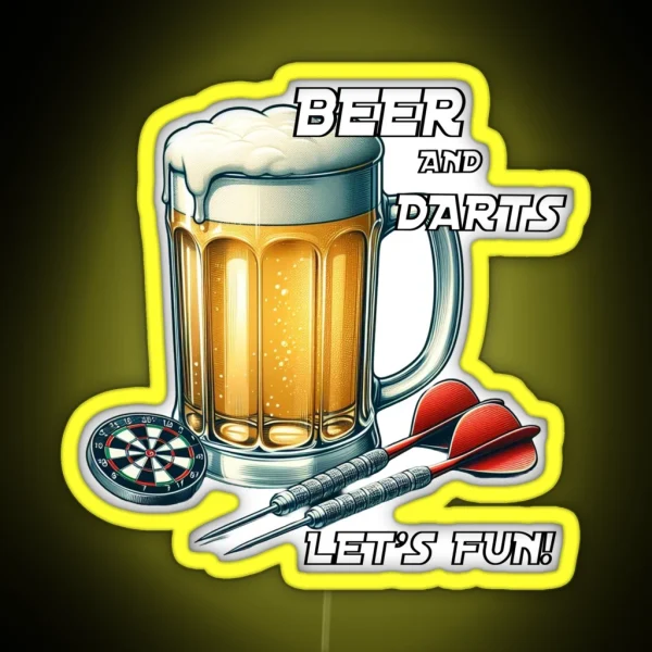 Beer And Darts Let S Fun RGB Neon Sign